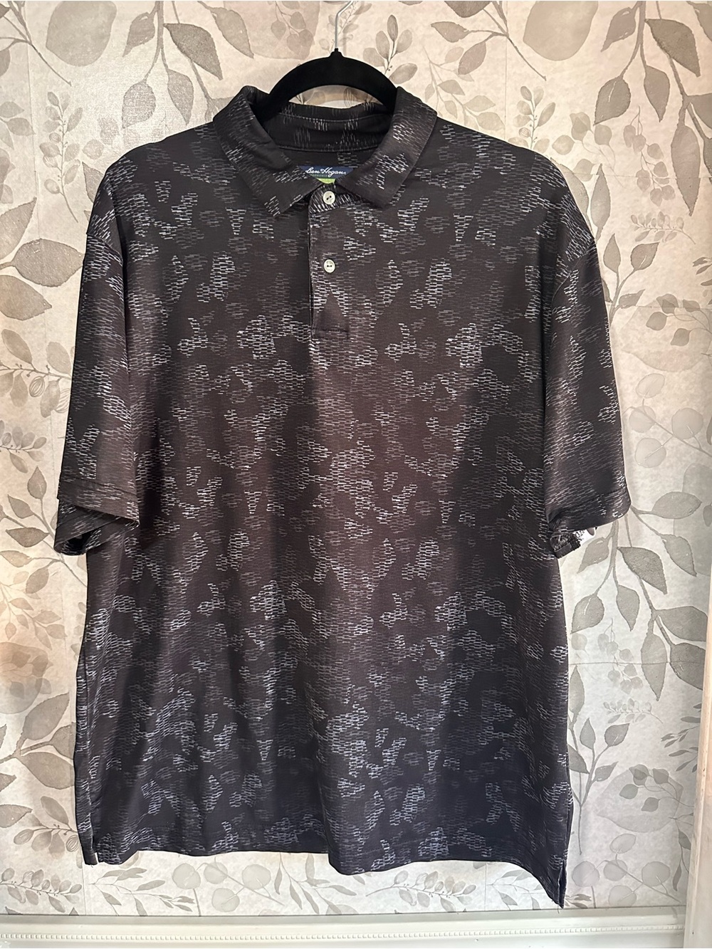 Hogan Black and Gray Subtle Pattern Polo